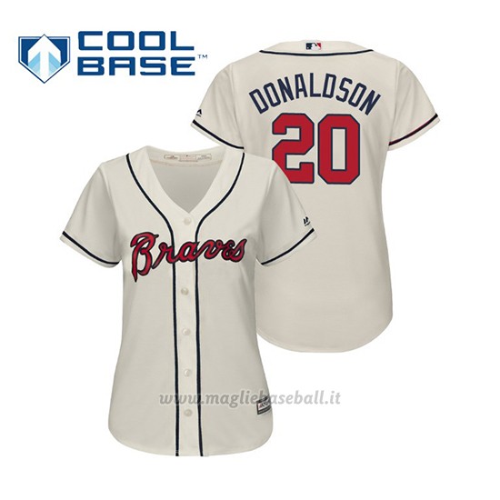 Maglia Baseball Donna Atlanta Braves Josh Donaldson Cool Base Majestic Alternato 2019 Crema